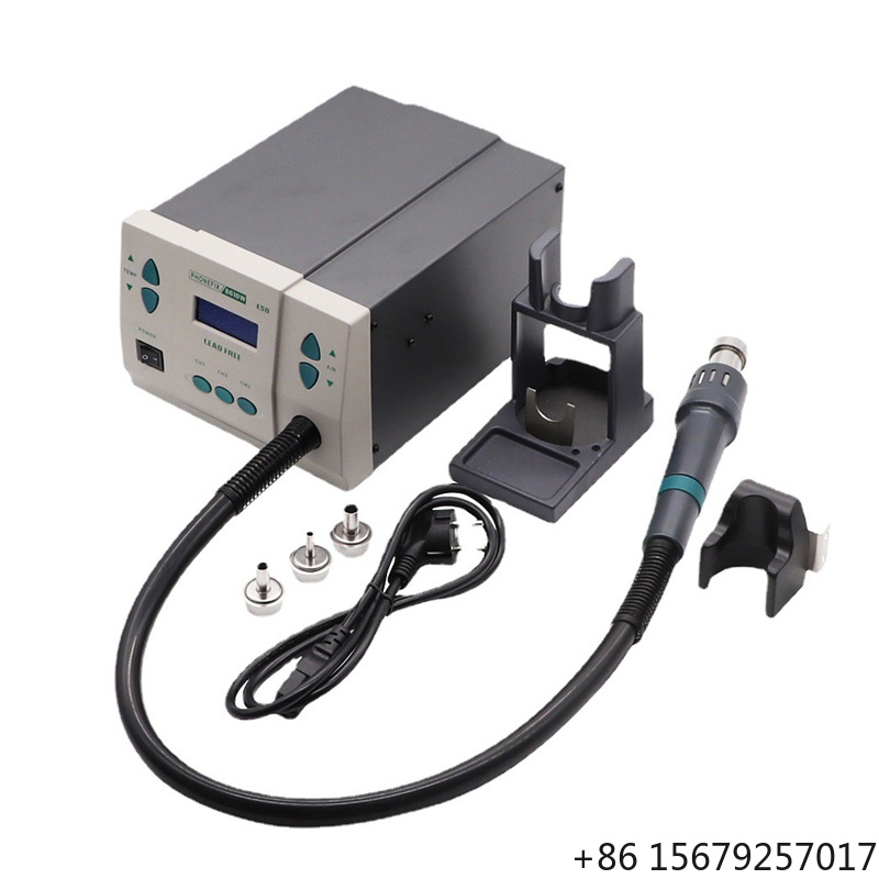 Hot Air Rework Station 861Dw - 携帯型861DWデジタル表示式はんだ吸い取りステーション。1000Wの熱風機能を搭載し、携帯電話の基板修理に最適なリワーク用はんだ付けステーション。