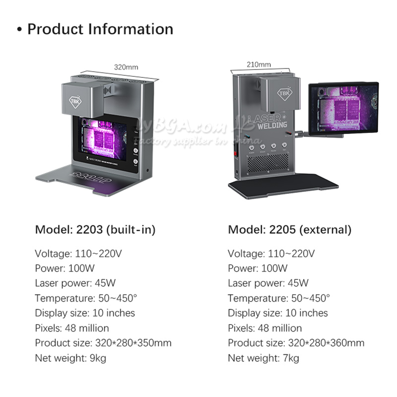 Infrared Bga Rework Station - TBK2203 2205 赤外線局部加熱および一定温度監視機能付き真空はんだ付けペンを備えたレーザーはんだ除去機