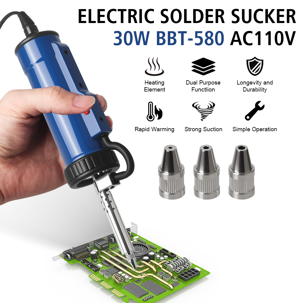 Desoldering Pump Electric Vacuum Station - 新しいはんだ除去機錫吸盤自動電気はんだ 3 吸引ノズルポータブル真空はんだ ADT03 除去ポンプ