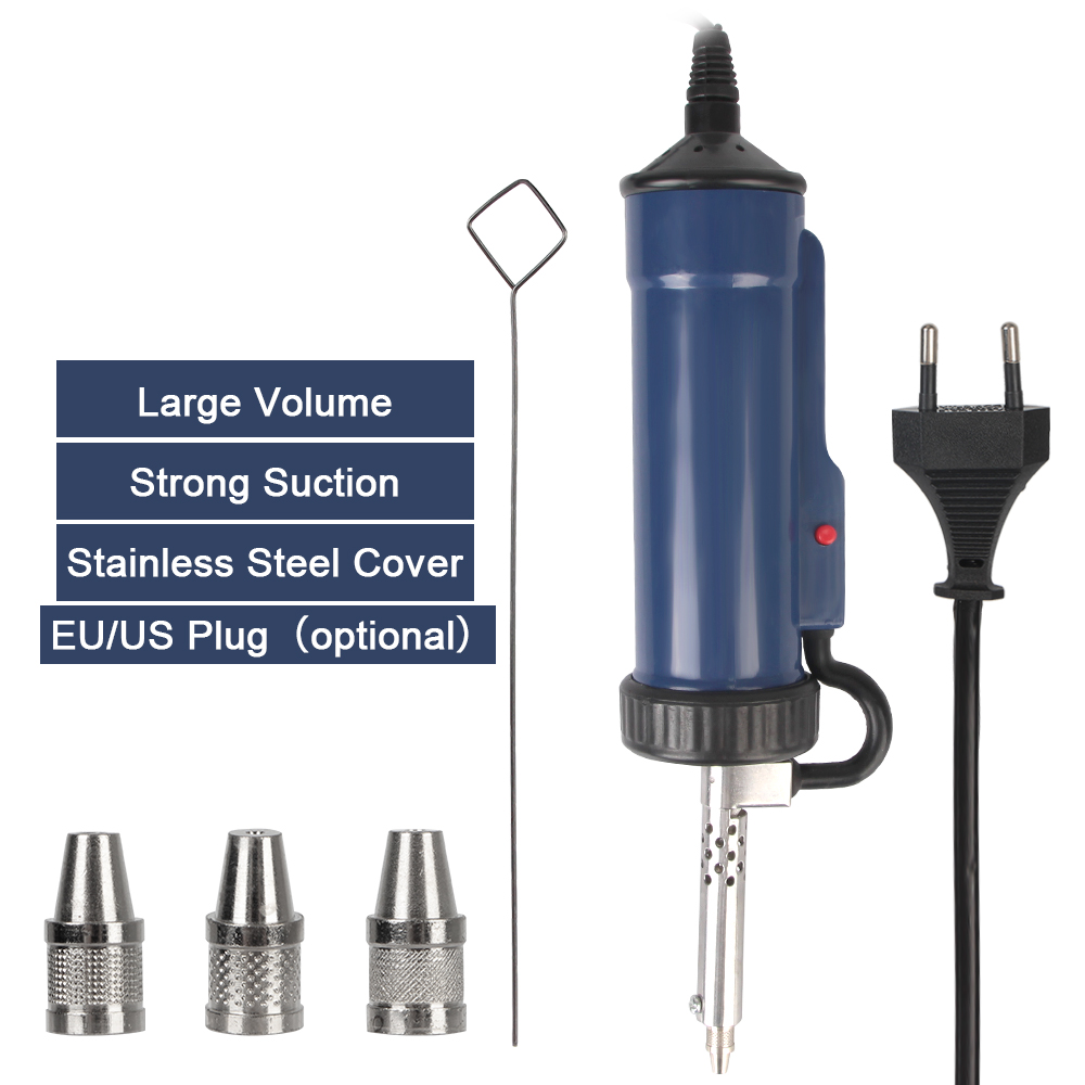 Desoldering Pump Electric Vacuum Station - 新しいはんだ吸い取り機除去ポンプ真空はんだ錫吸盤ポータブル電気はんだ 3 吸引ノズル ADT03 自動
